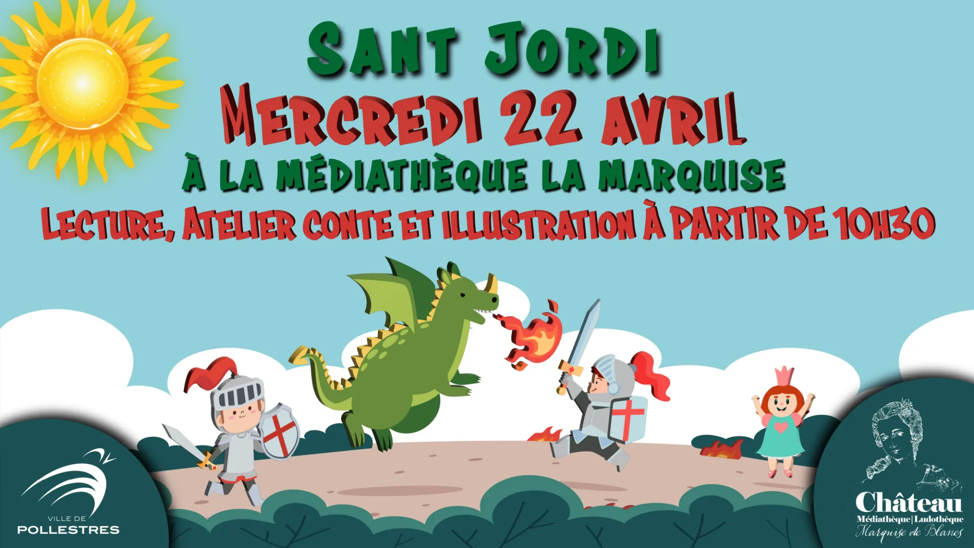 2 chevaliers qui combattent un dragon 