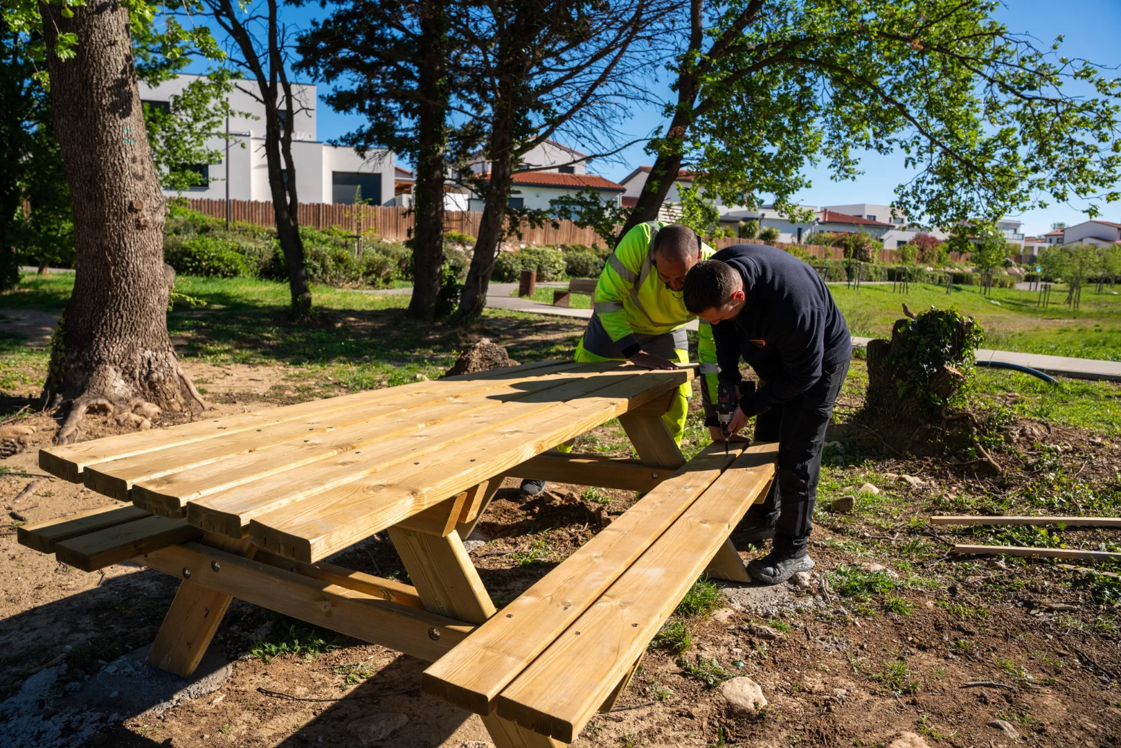 photo agents travaillant